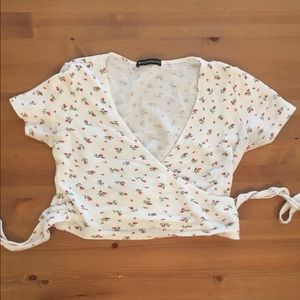 Brandy Melville Floral Wrap Shirt